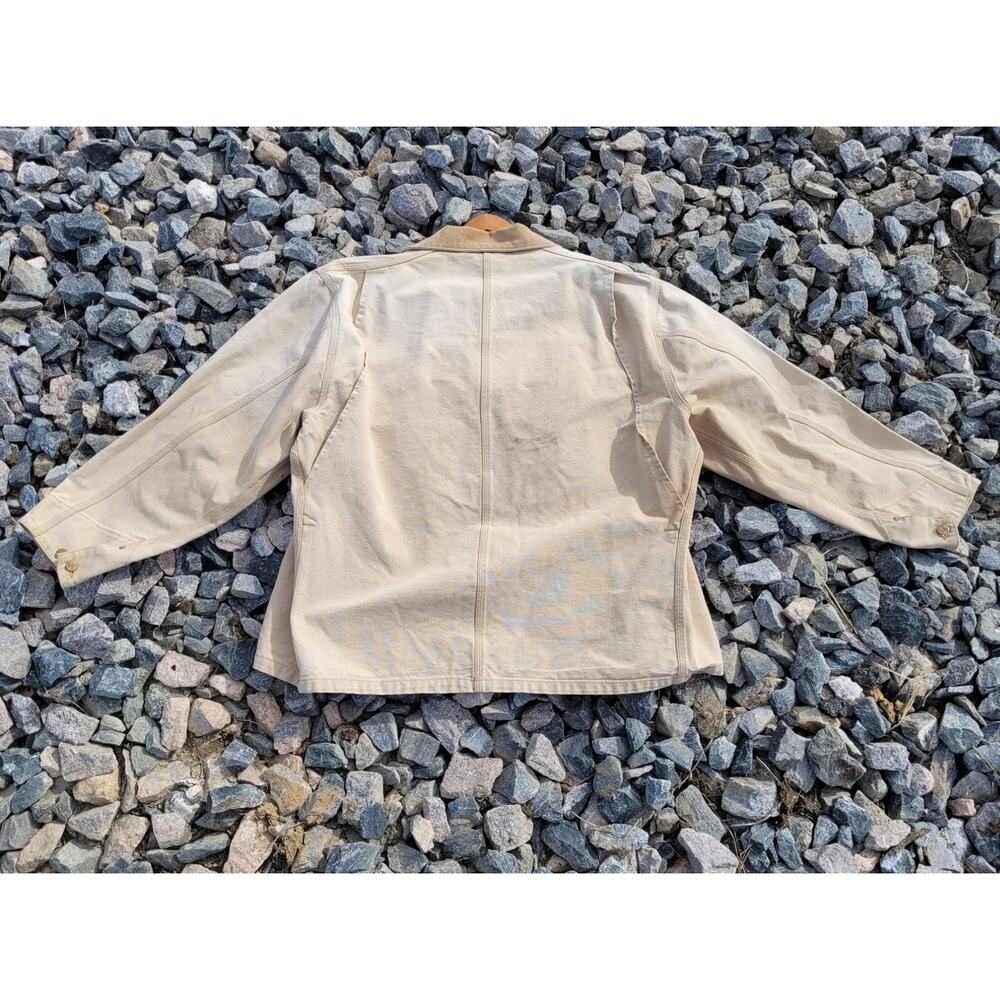 Vintage Carhartt Chore Barn Coat Canvas Jacket Corduroy Collar - Picture 3 of 11